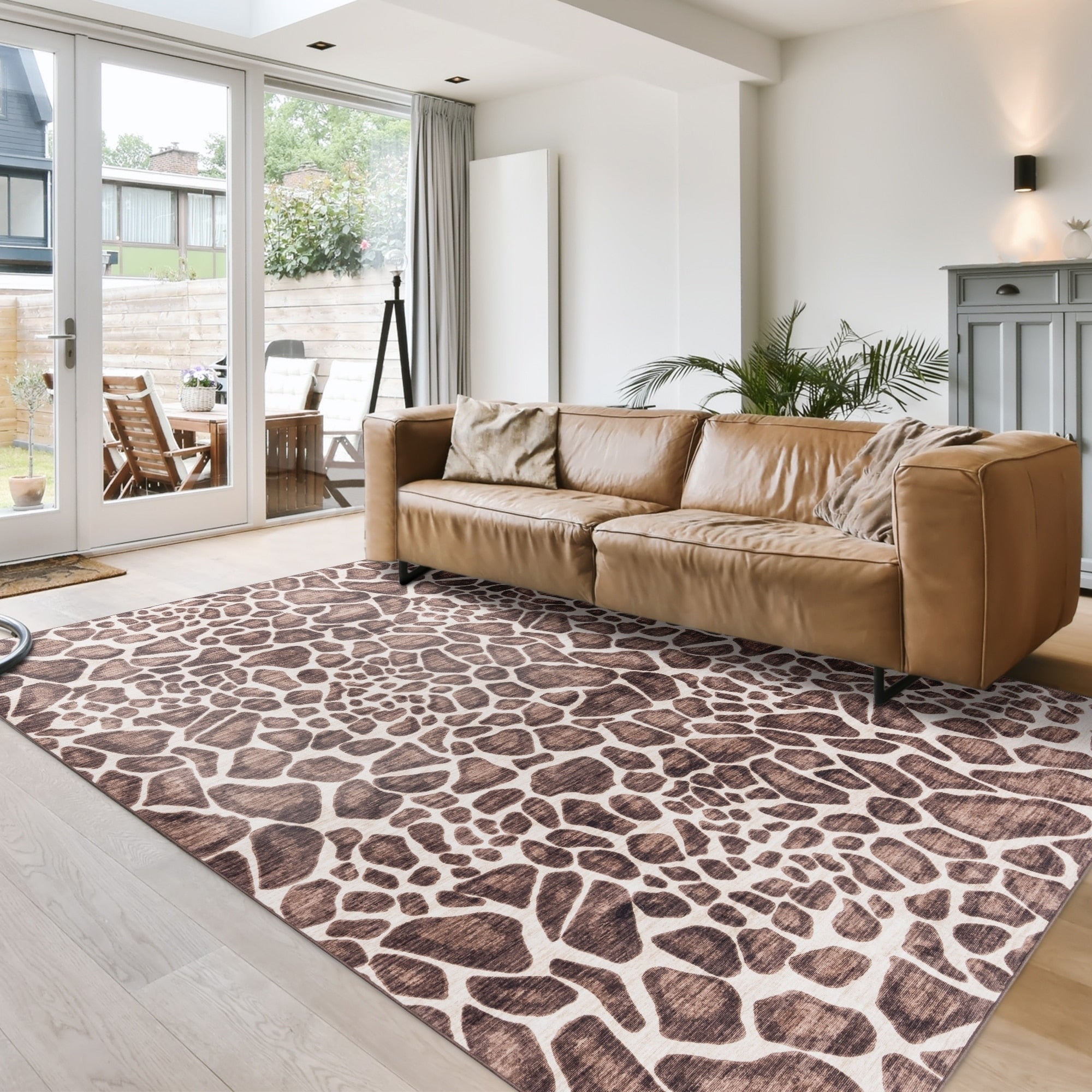 Gertmenian Crystal Print Washable Digital Printed Flat Pile Polyester Slip Resistant Area Rug Collection