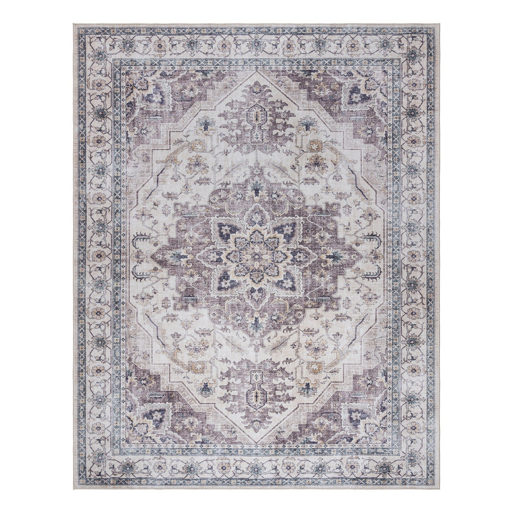 Gertmenian Crystal Print Washable Digital Printed Flat Pile Polyester Slip Resistant Area Rug Collection