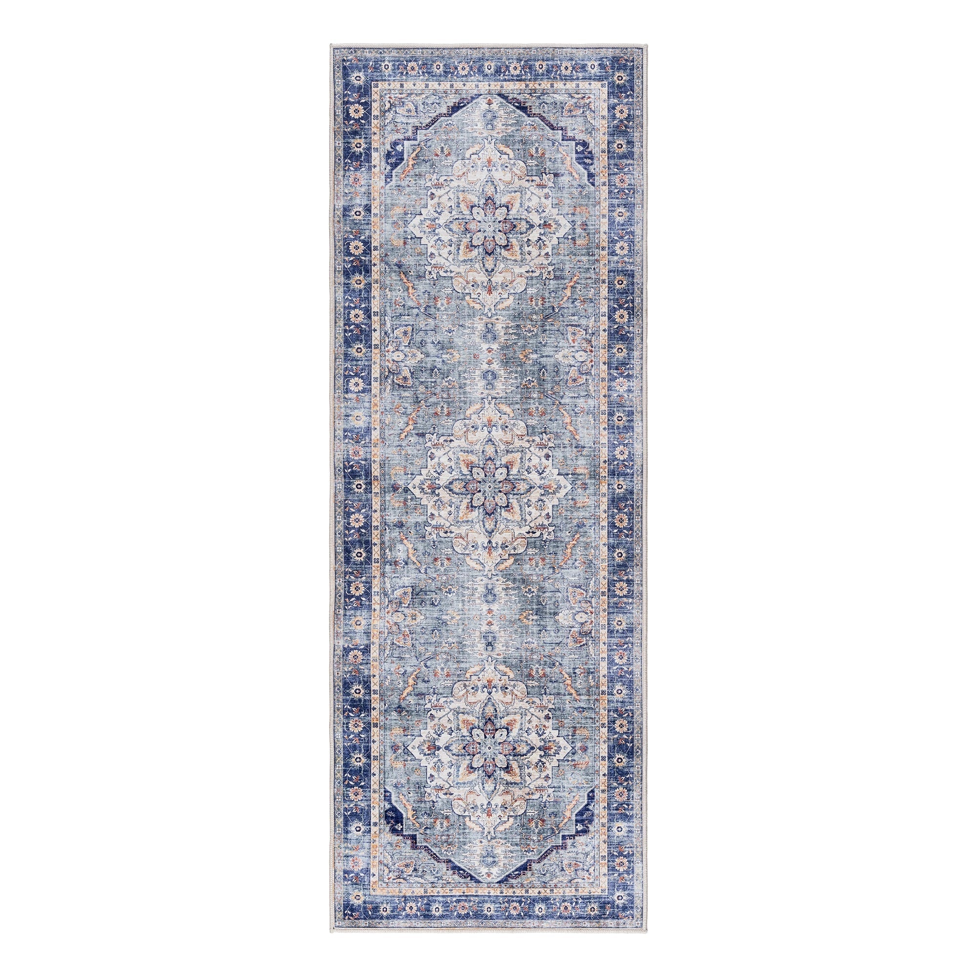 Gertmenian Crystal Print Washable Digital Printed Flat Pile Polyester Slip Resistant Area Rug Collection