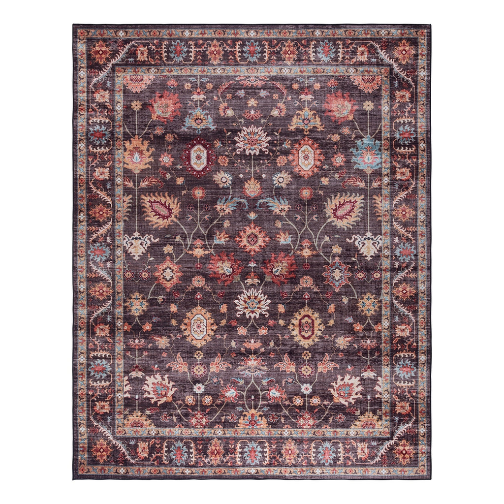 Gertmenian Crystal Print Washable Digital Printed Flat Pile Polyester Slip Resistant Area Rug Collection