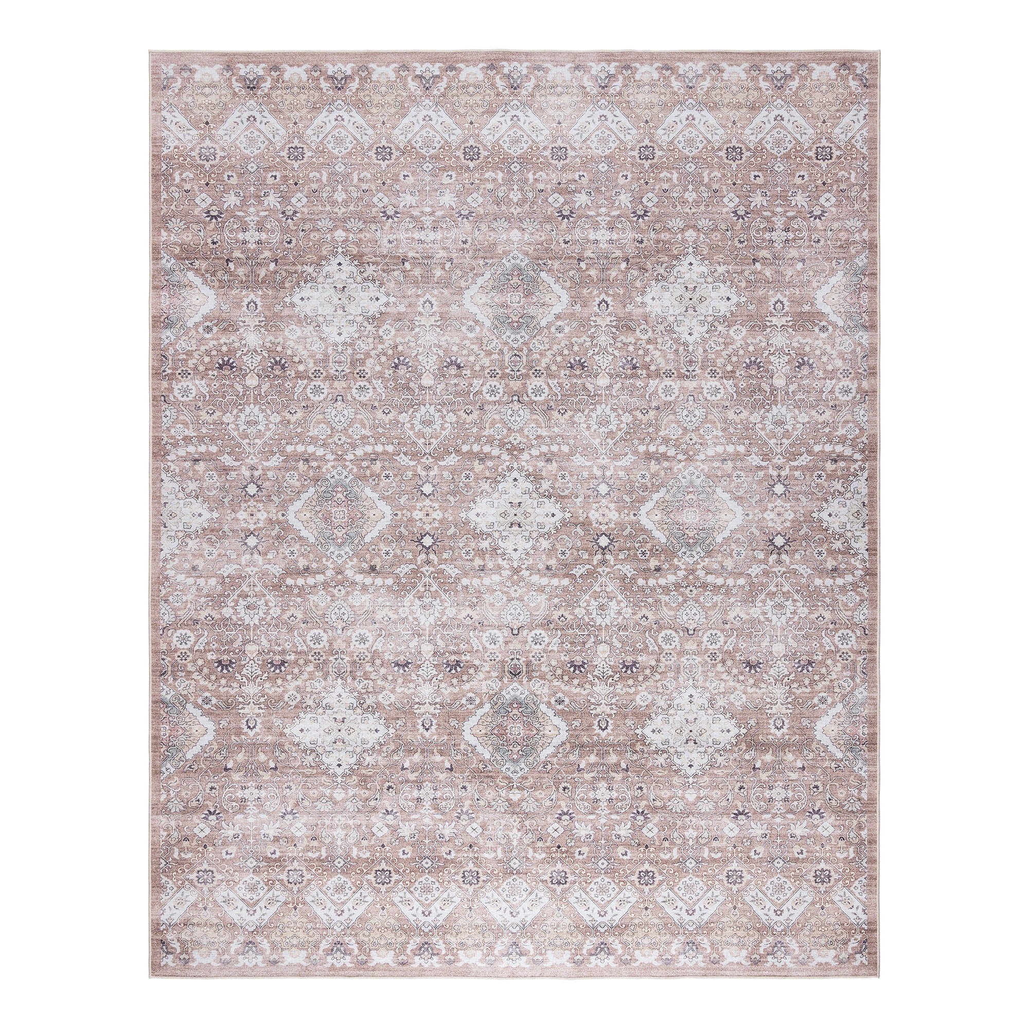 Gertmenian Crystal Print Washable Digital Printed Flat Pile Polyester Slip Resistant Area Rug Collection