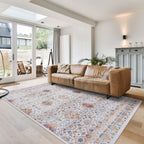 Gertmenian Crystal Print Washable Digital Printed Flat Pile Polyester Slip Resistant Area Rug Collection