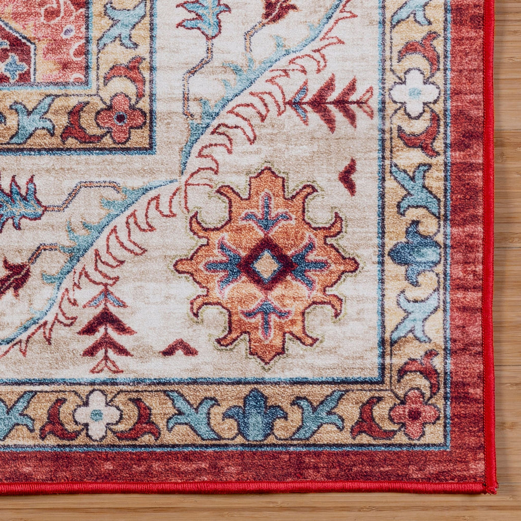 Gertmenian Crystal Print Washable Digital Printed Flat Pile Polyester Slip Resistant Area Rug Collection