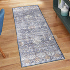 Gertmenian Crystal Print Washable Digital Printed Flat Pile Polyester Slip Resistant Area Rug Collection