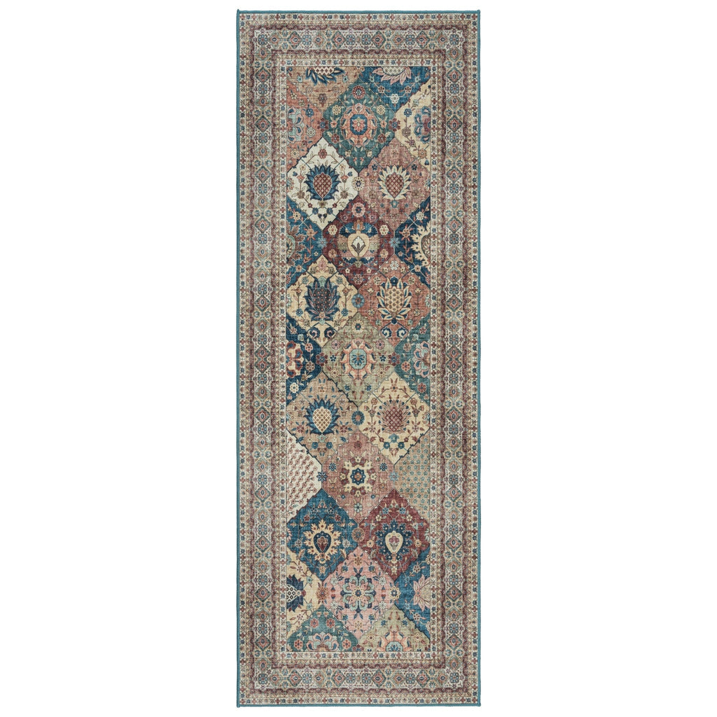 Gertmenian Crystal Print Washable Digital Printed Flat Pile Polyester Slip Resistant Area Rug Collection