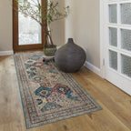 Gertmenian Crystal Print Washable Digital Printed Flat Pile Polyester Slip Resistant Area Rug Collection