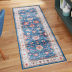 Gertmenian Crystal Print Washable Digital Printed Flat Pile Polyester Slip Resistant Area Rug Collection