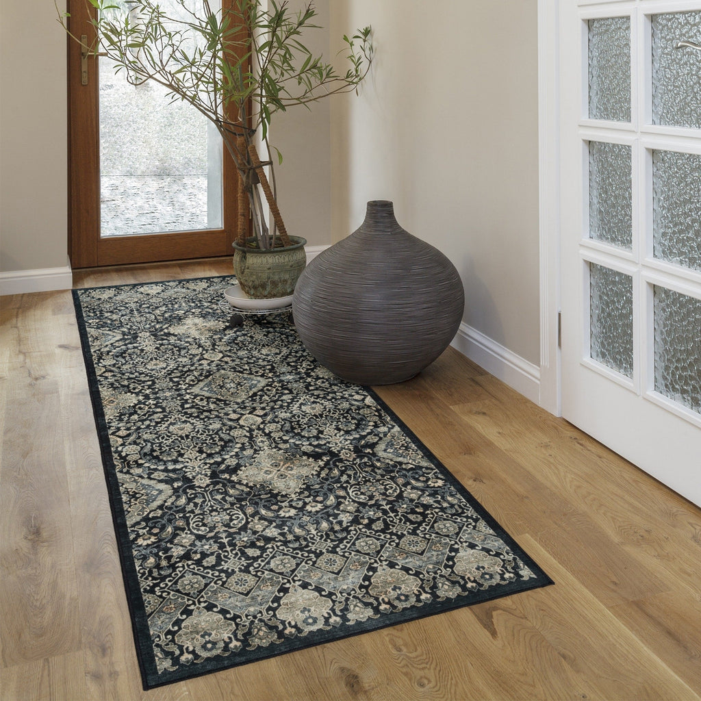 Gertmenian Crystal Print Washable Digital Printed Flat Pile Polyester Slip Resistant Area Rug Collection