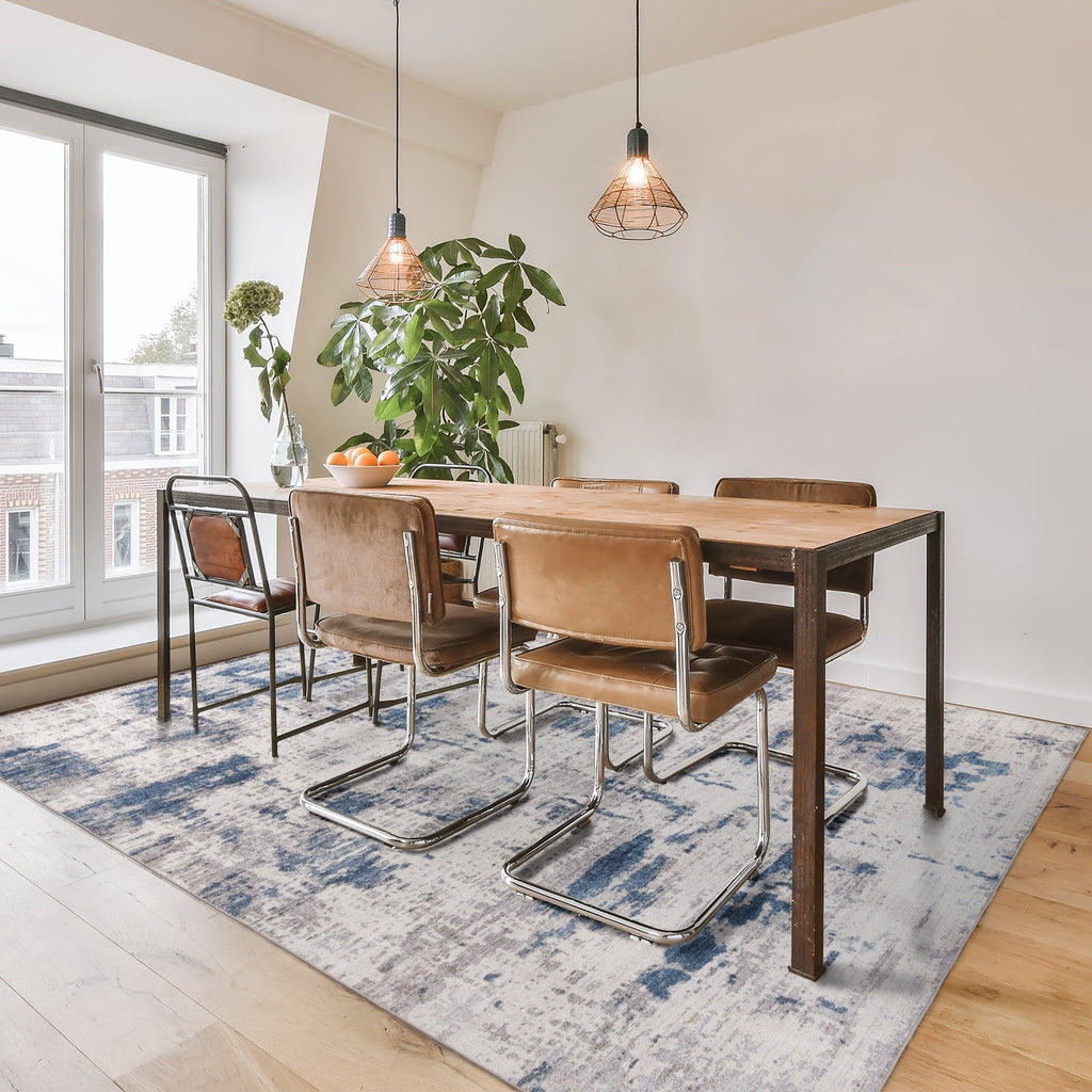 Gertmenian Crystal Print Washable Digital Printed Flat Pile Polyester Slip Resistant Area Rug Collection