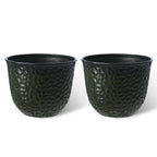 Glitzhome 19.75 H Eco-Friendly Oversized Faux Ceramic Diamond Textured Tall Planter Porch Flowerpot (Set of 2)