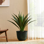 Glitzhome 19.75 H Eco-Friendly Oversized Faux Ceramic Diamond Textured Tall Planter Porch Flowerpot (Set of 2)