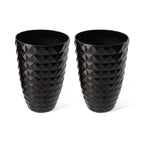 Glitzhome 19.75 H Eco-Friendly Oversized Faux Ceramic Diamond Textured Tall Planter Porch Flowerpot (Set of 2)