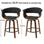 Glitzhome Set of 2 or 4 Modern Counter & Bar Height Wooden Swivel Bar Stools