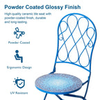 Glitzhome Outdoor Metal Folding Bistro Set 3PCS Patio Table Chairs