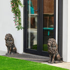 Glitzhome MGO Majestic Sitting Guardian Lion Statues Porch Sculpture Outdoor Indoor Set of 2