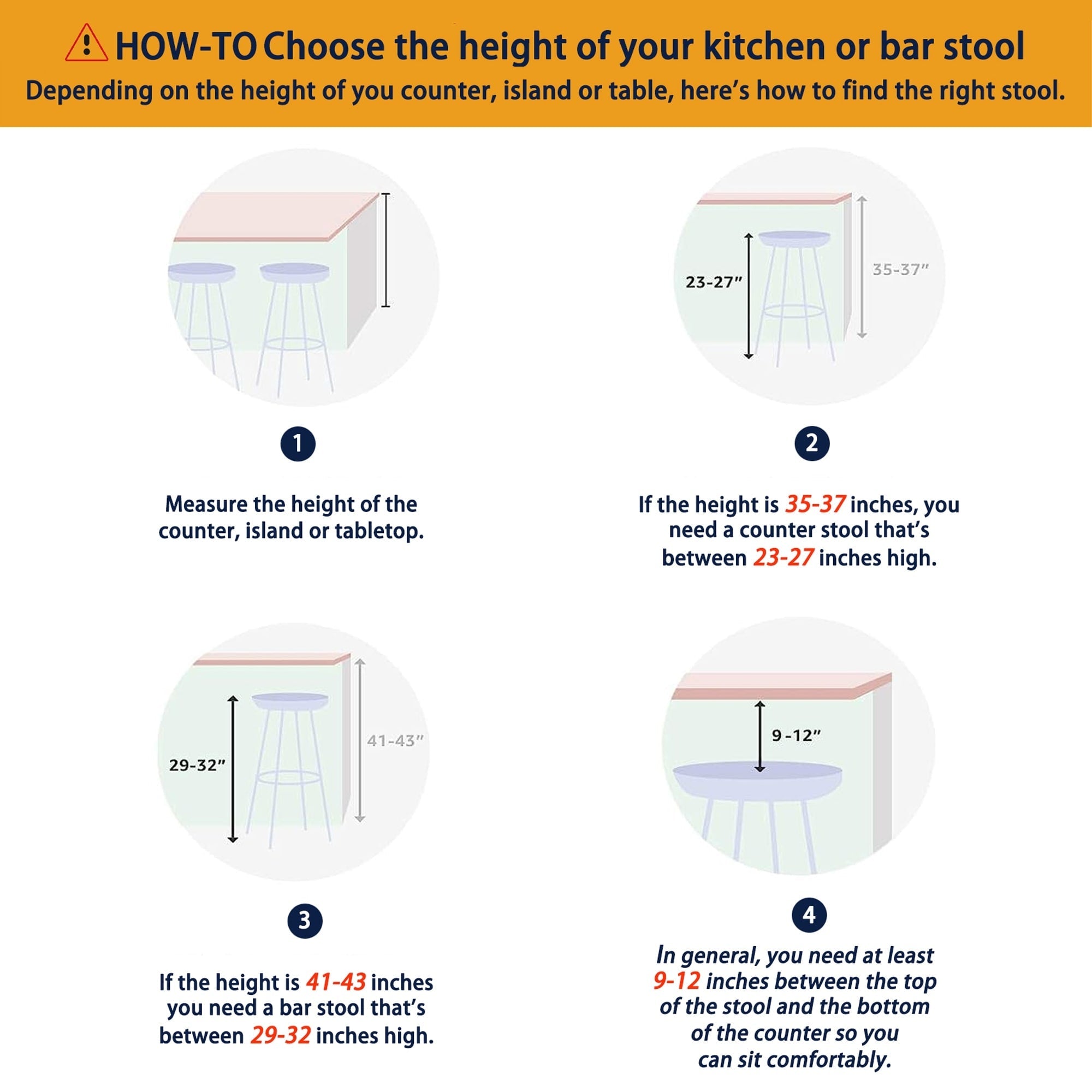 Glitzhome Set of 2 or 4 Modern Counter & Bar Height Wooden Swivel Bar Stools