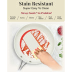 Gotham Steel Cream 12 Piece Pots and Pans Ultra Nonstick Ceramic Cookware Set with Stay Cool Handles