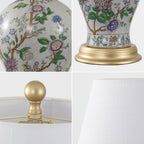 Grace 24 Floral LED Table Lamp, Multi/Brass by JONATHAN Y