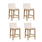 Gracie Modern Bar Stool, Boucle Upholstered Chair and Brushed Wooden Legs