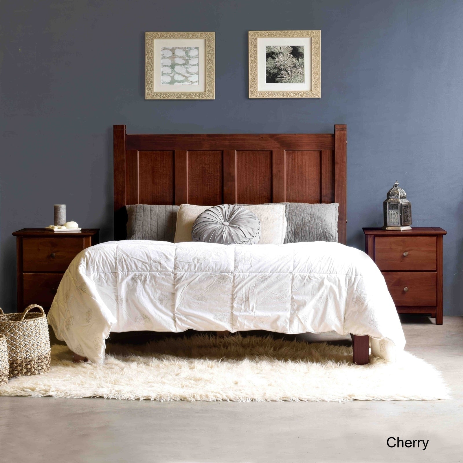 Grain Wood Furniture Shaker Solid Wood Panel Platform Bed