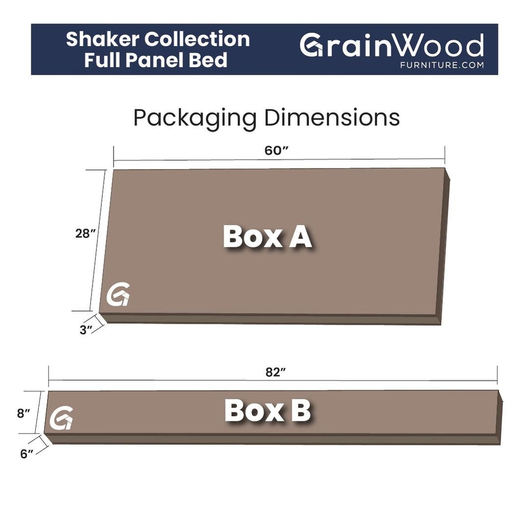 Grain Wood Furniture Shaker Solid Wood Panel Platform Bed