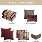 Nanshing Avalon Trellis 8-Piece Moroccan Print Comforter Set