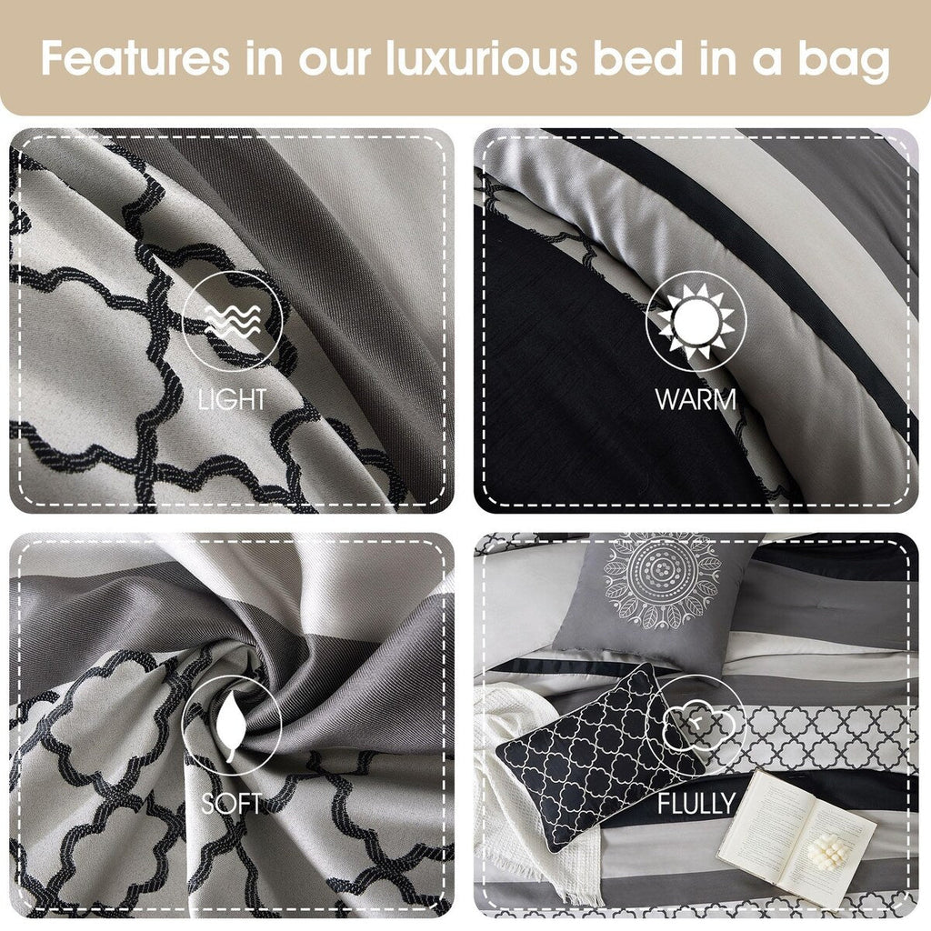 Nanshing Avalon Trellis 8-Piece Moroccan Print Comforter Set