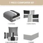 Nanshing Blake 7 Piece Modern Colorblock Comforter Set