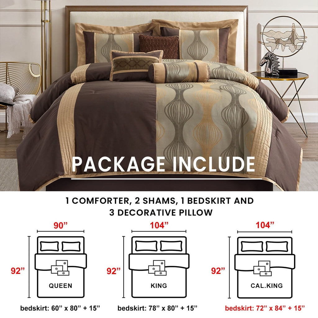 Nanshing Daniella 7-Piece Modern Geometric Comforter Set