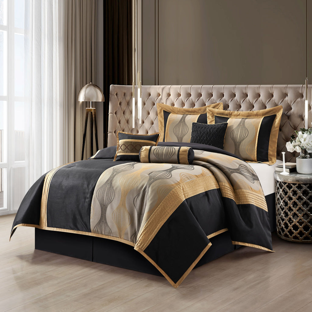 Nanshing Daniella 7-Piece Modern Geometric Comforter Set