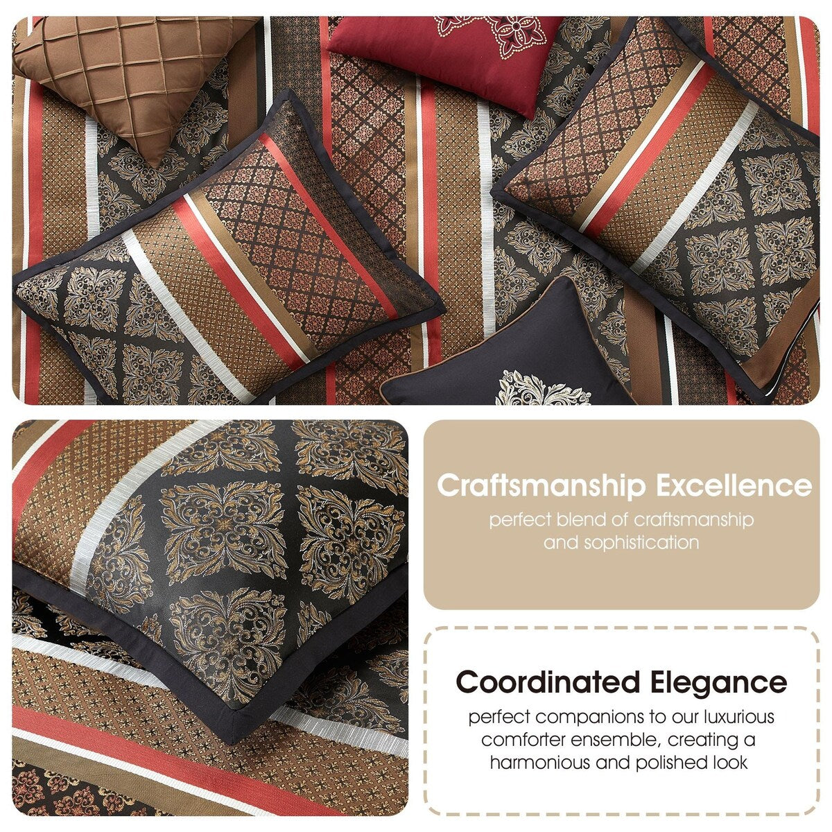 Nanshing Jensen 7 Piece Jacquard Geometric Comforter Set