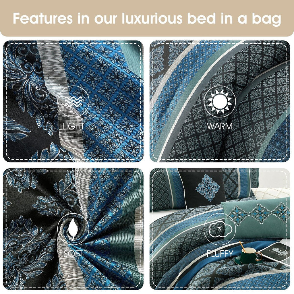 Nanshing Jensen 7 Piece Jacquard Geometric Comforter Set
