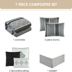 Nanshing Jensen 7 Piece Jacquard Geometric Comforter Set