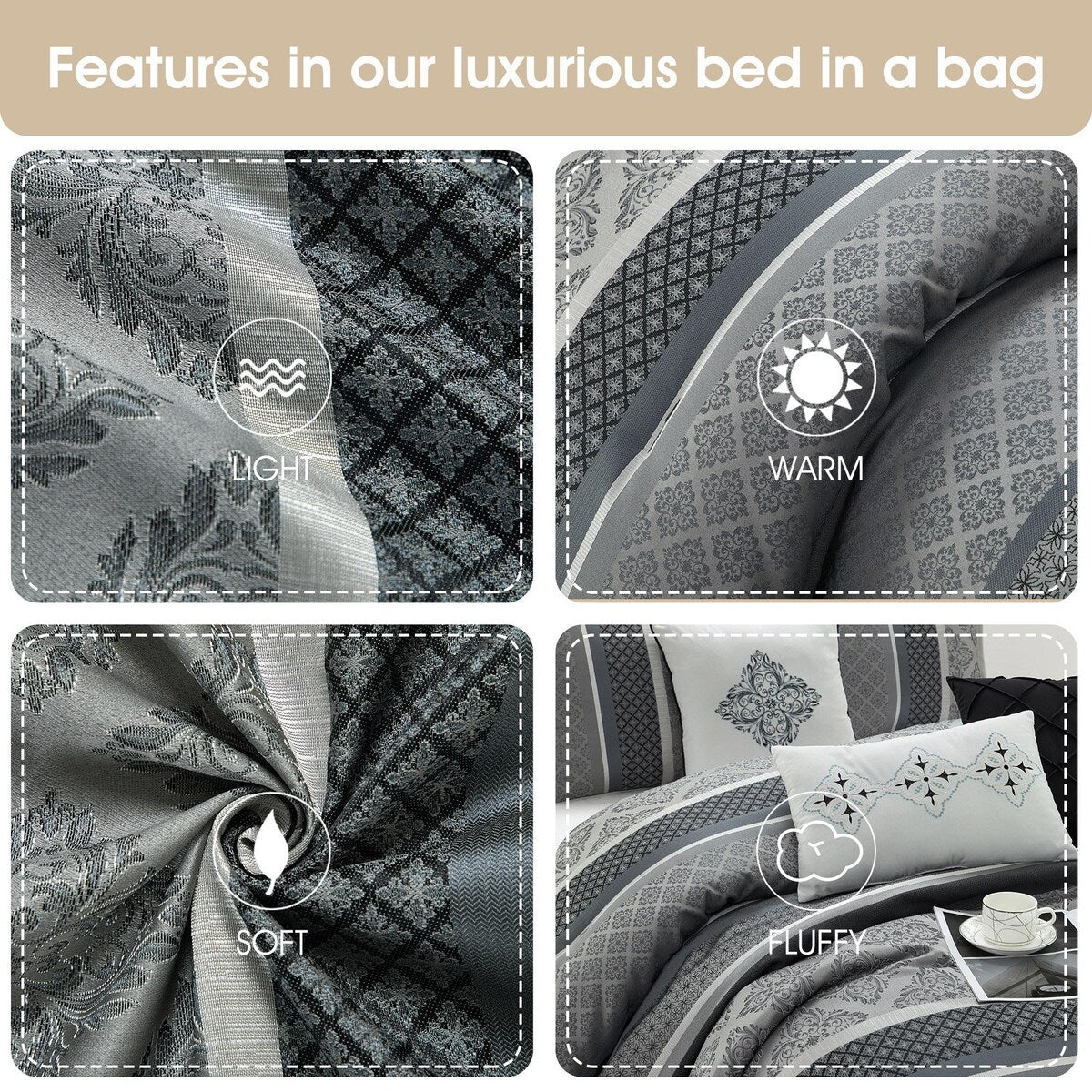 Nanshing Jensen 7 Piece Jacquard Geometric Comforter Set