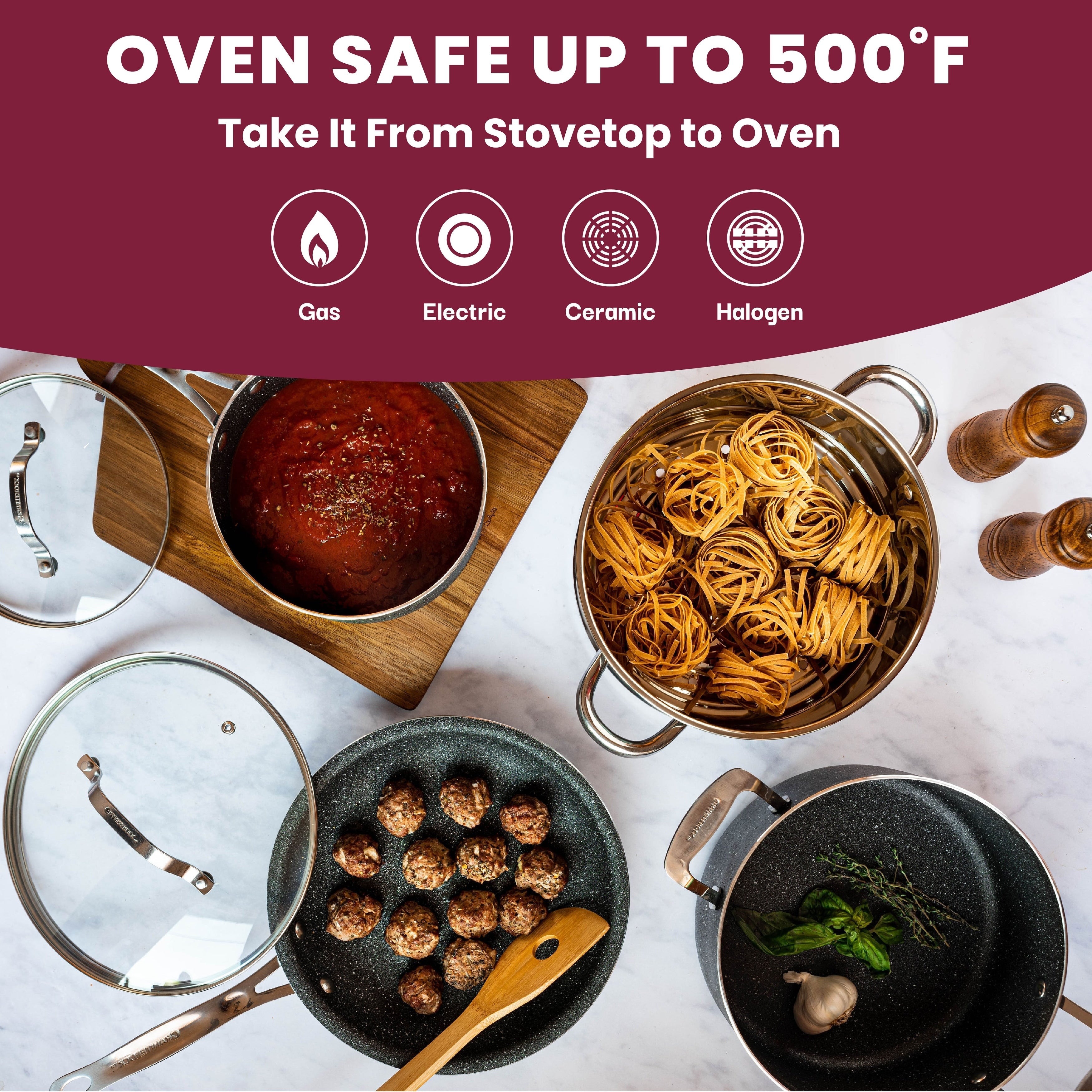 Granitestone 20 Piece Nonstick Pots and Pans Cookware and Bakeware Set