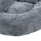 Gray Oversized 42.52 Chenille Lazy Bean Bag Single Sofa with Three Pillows for Bedroom