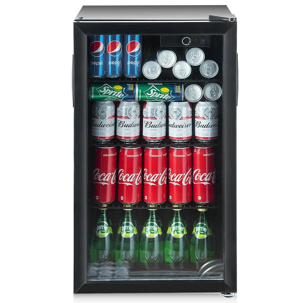 Gymax 120 Can Beverage Refrigerator Beer Wine Soda Drink Cooler Mini
