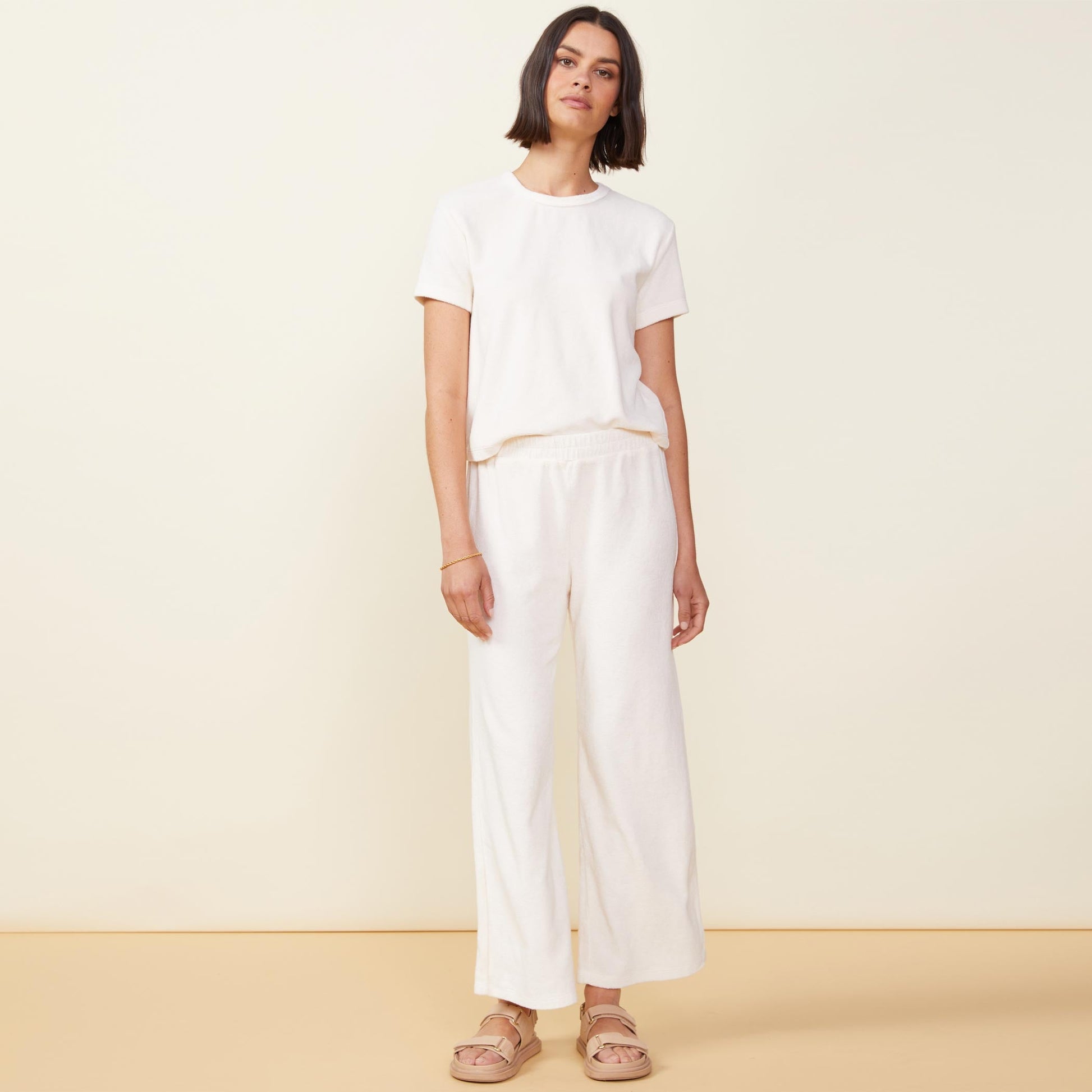 Terry Cloth High Waisted Flare Sweat