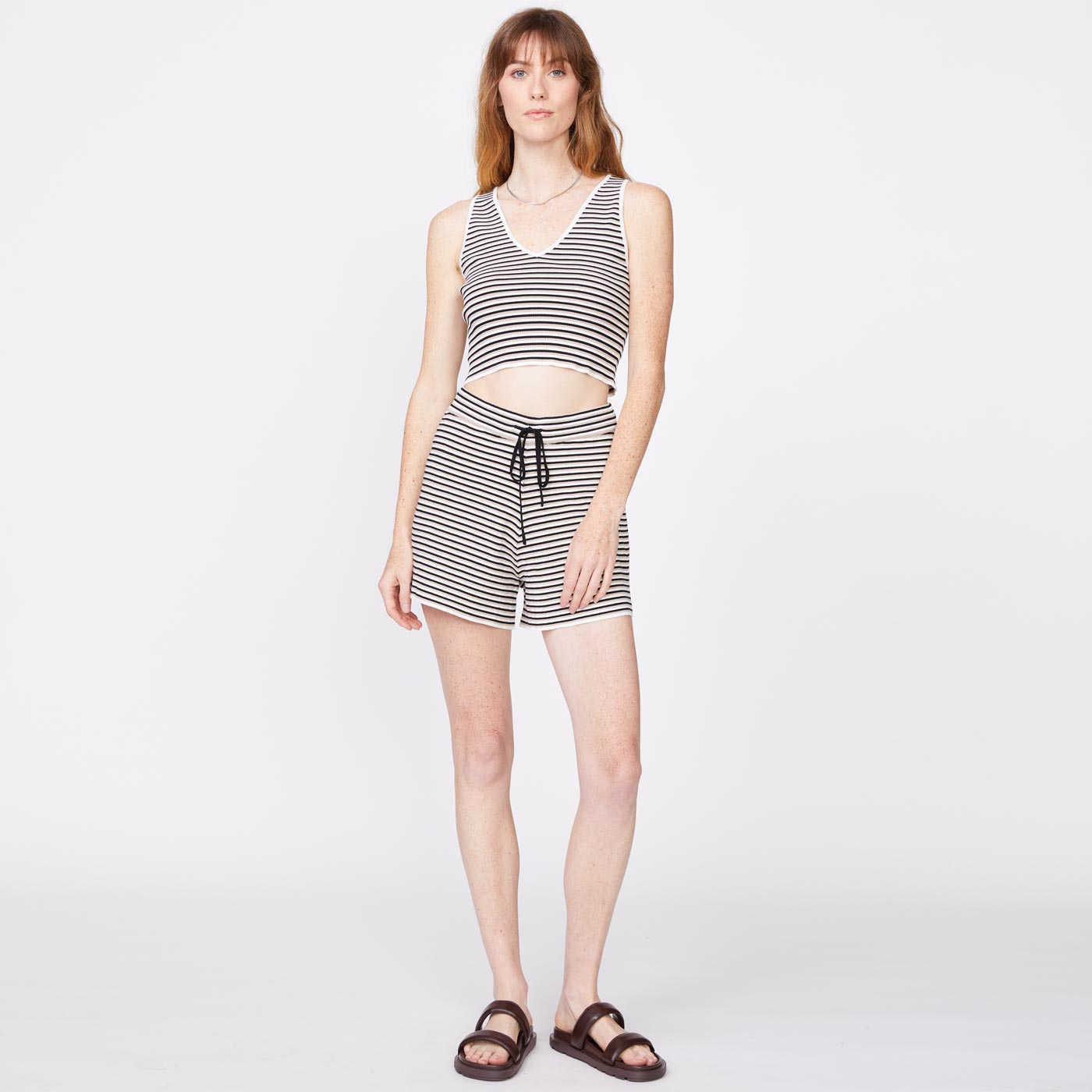 Stripe Crop Lounge Tank