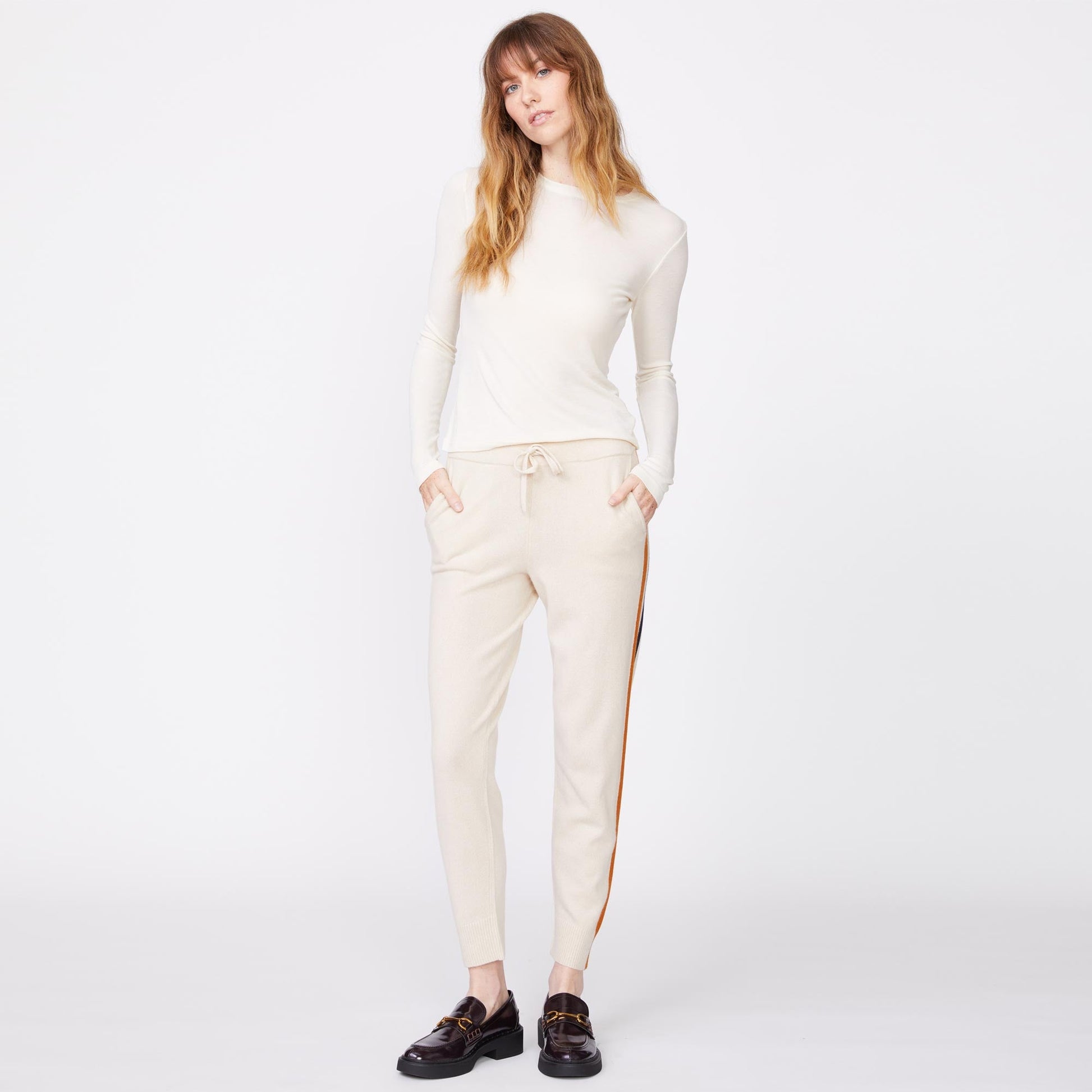Wool Cashmere Sweater Cuffed Sweats
