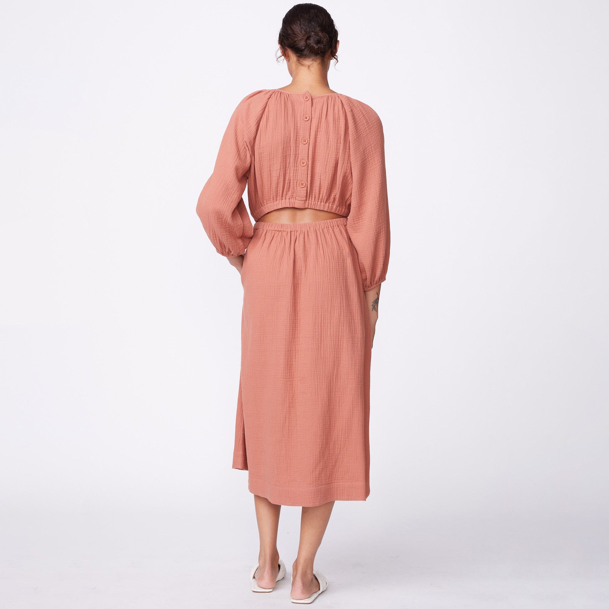 Gauze Open Back Dress
