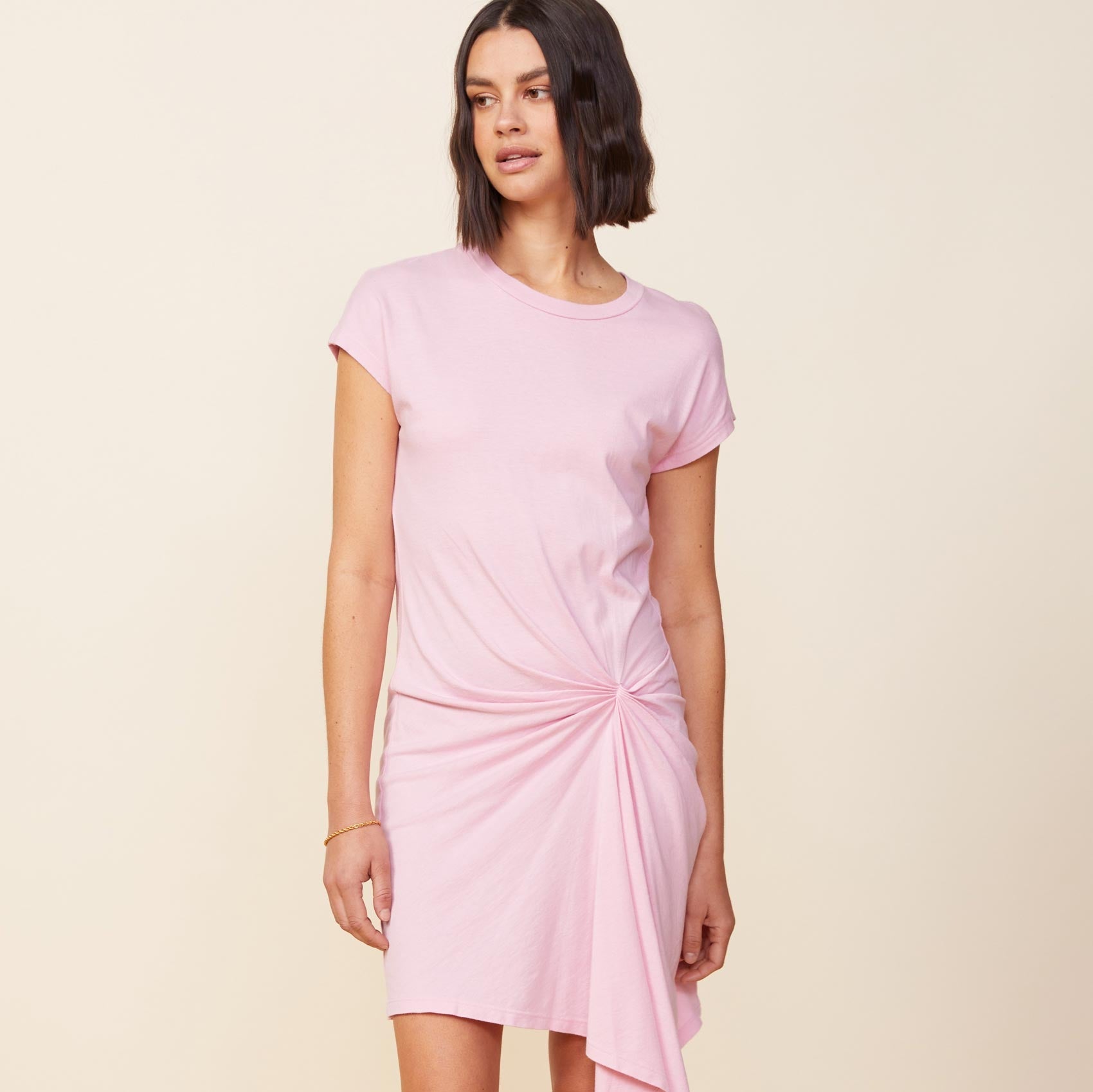 Tucked Front Tee Shirt Dress