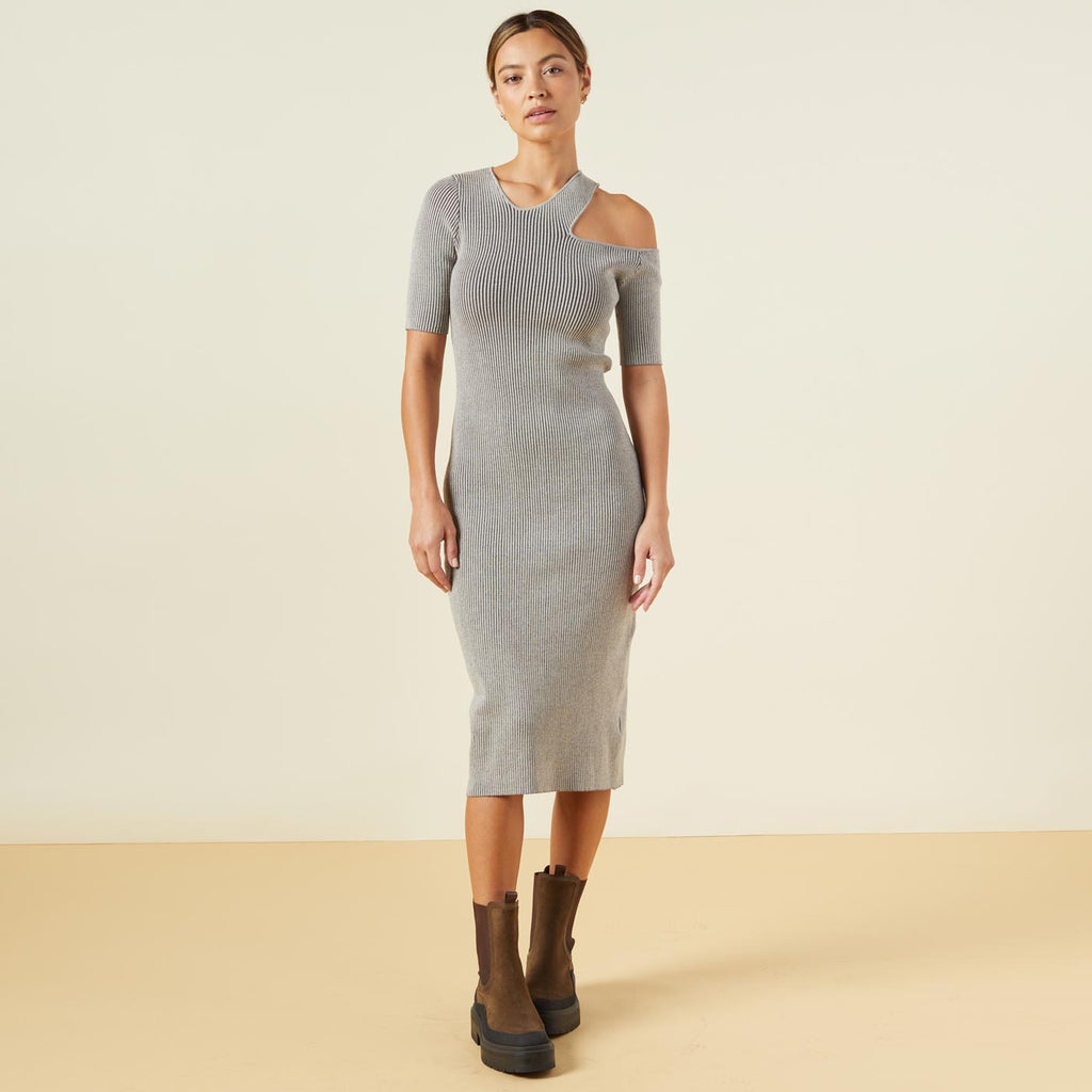 Sweater Rib Cut Out Dress
