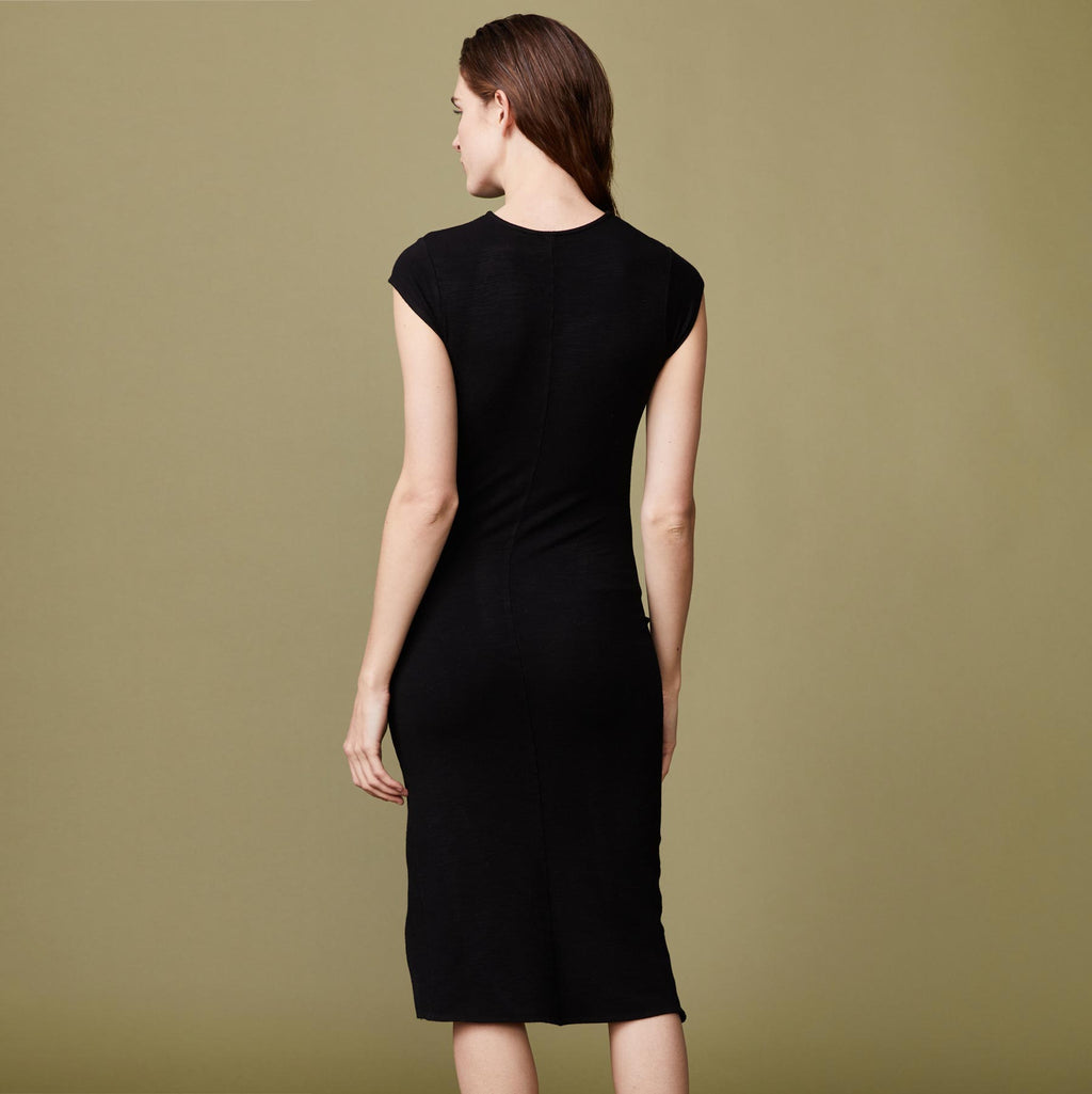Supersoft Cap Sleeve Shirred Dress
