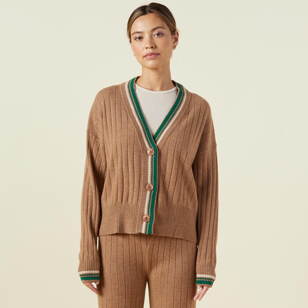Wool Cashmere Varsity Cardigan