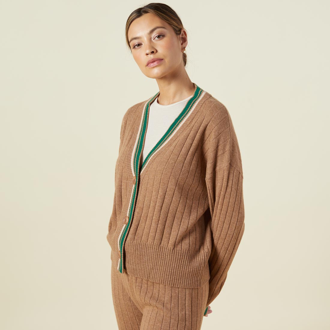 Wool Cashmere Varsity Cardigan