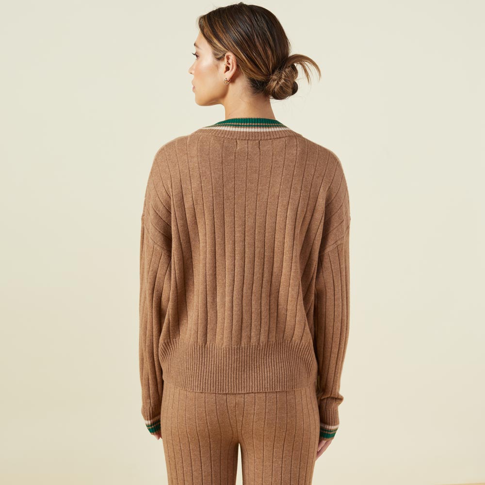 Wool Cashmere Varsity Cardigan
