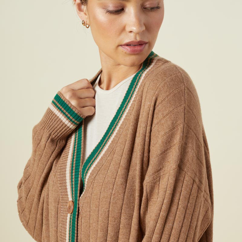 Wool Cashmere Varsity Cardigan