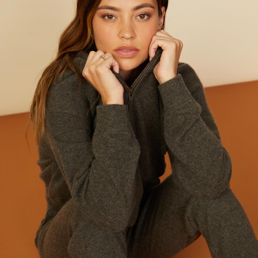 Cashmere Zip Up Hoody