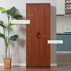 HOMCOM 63 2-Door Kitchen Pantry, Freestanding Storage Cabinet with 5-tier Shelving and 2 Adjustable Shelves for Dining Room